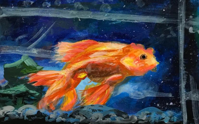 fish; first ever attempt at acrylic