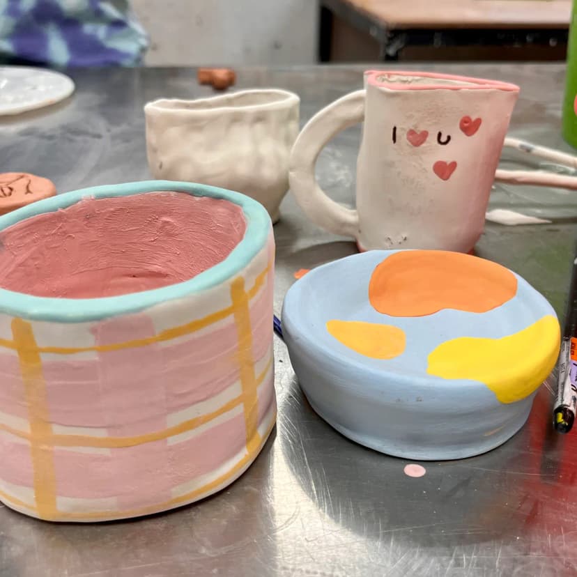 some pottery before firing