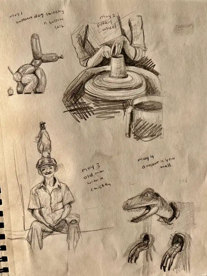 daily sketches, dino